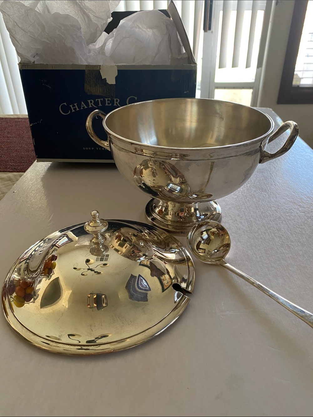 Charter Club “Hotelware” Silverplate Soup Tureen Covered Serving Bowl with Ladle